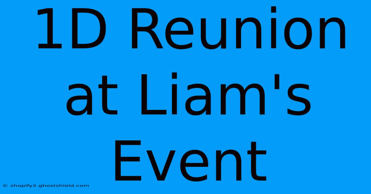 1D Reunion At Liam's Event