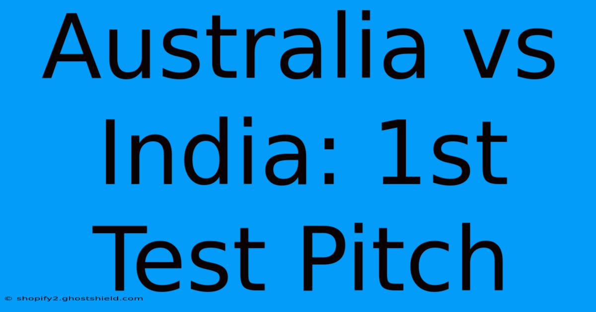 Australia Vs India: 1st Test Pitch