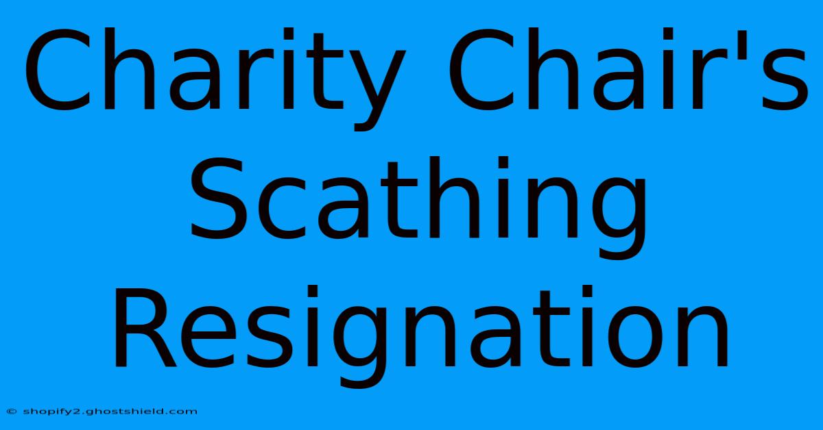 Charity Chair's Scathing Resignation