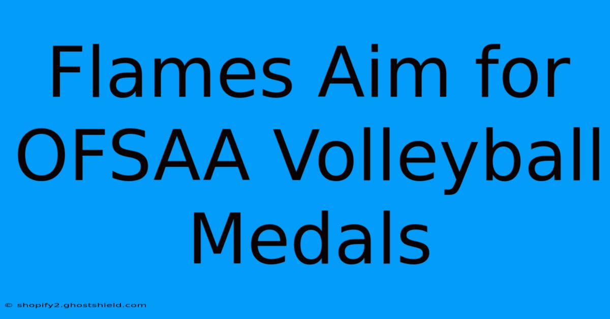 Flames Aim For OFSAA Volleyball Medals