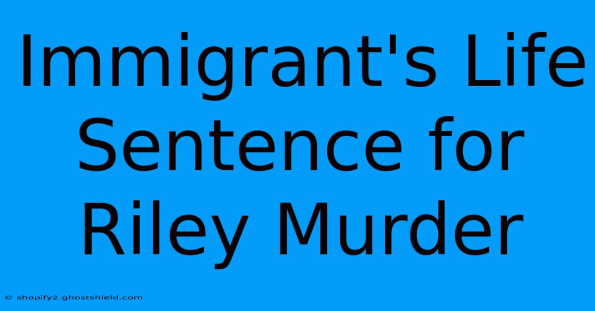 Immigrant's Life Sentence For Riley Murder