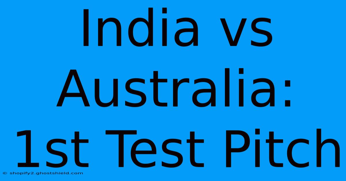 India Vs Australia: 1st Test Pitch