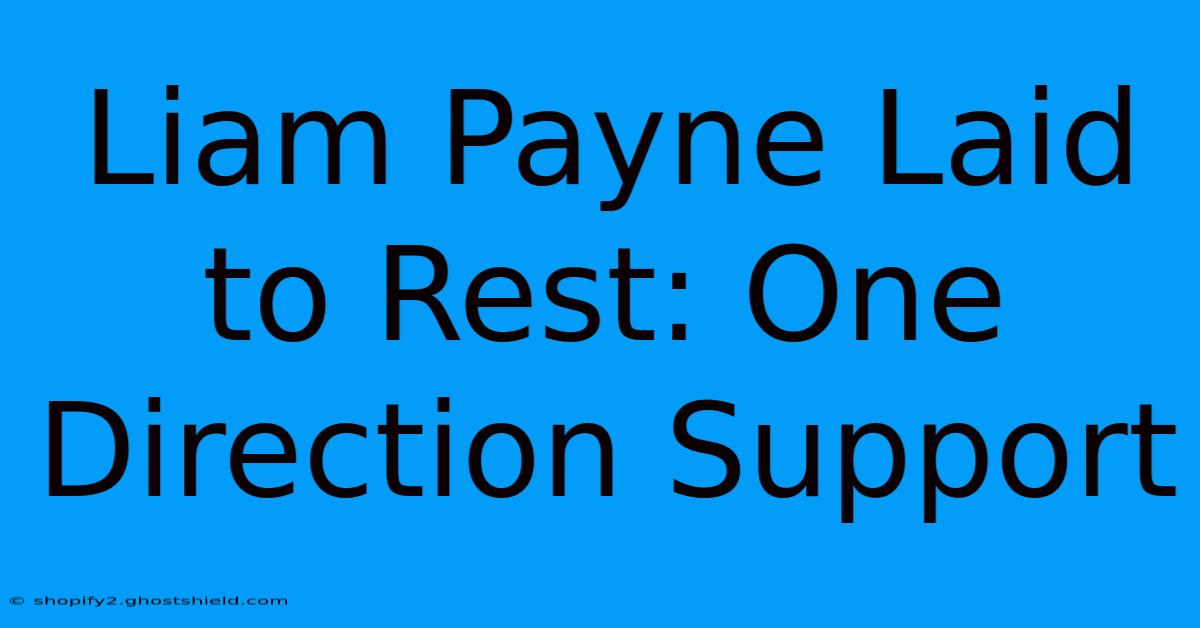 Liam Payne Laid To Rest: One Direction Support