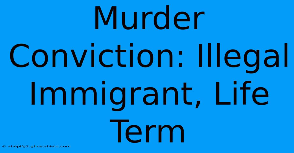 Murder Conviction: Illegal Immigrant, Life Term