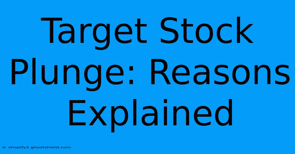 Target Stock Plunge: Reasons Explained