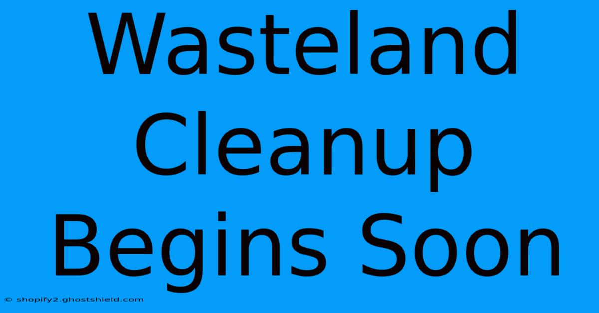 Wasteland Cleanup Begins Soon